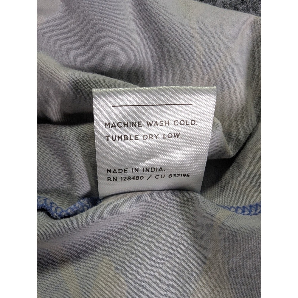 Pact Organic Cotton Midi Skirt Blue Floral Leaf Print Jersey Knit Medium - Picture 4 of 6